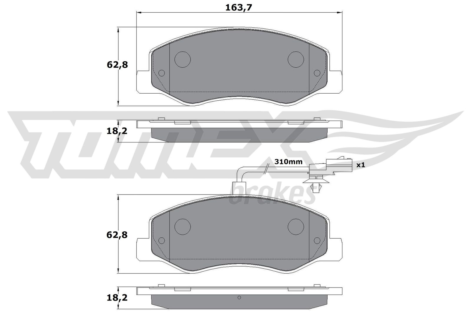 Sada brzdových platničiek kotúčovej brzdy TOMEX Brakes